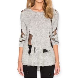 Generation Love Ezra Distressed Boucle Wool Sweater M